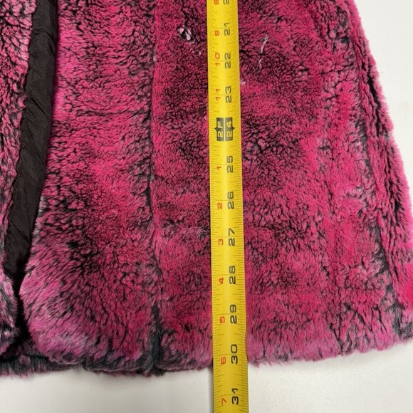 Vintage Morbid Threads Faux Fur Coat Womens Medium Pink One Button USA - Picture 15 of 16